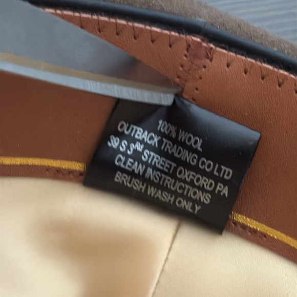 Outback Trading Company Wool Tassy Crusher Cowboy Hat UPF Protection Brown S/M - Picture 10 of 14